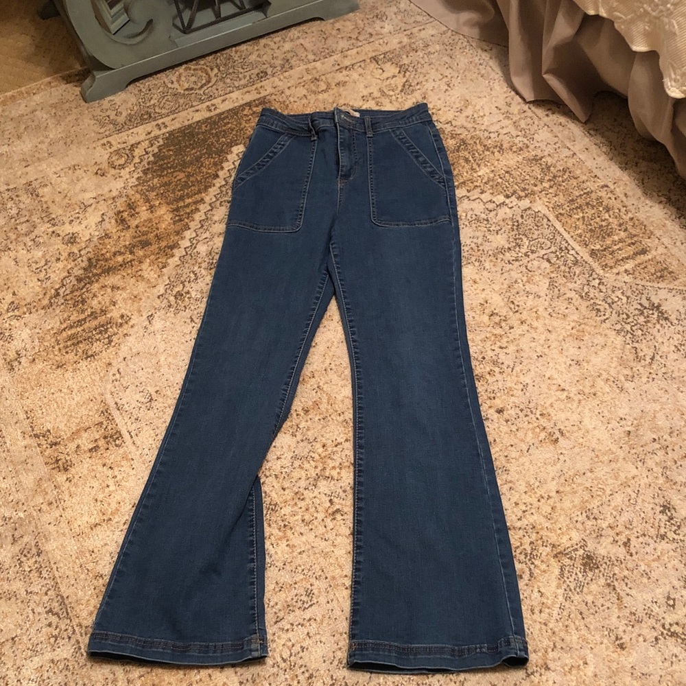 Knox Rose Indigo Flare Wide Leg Jeans